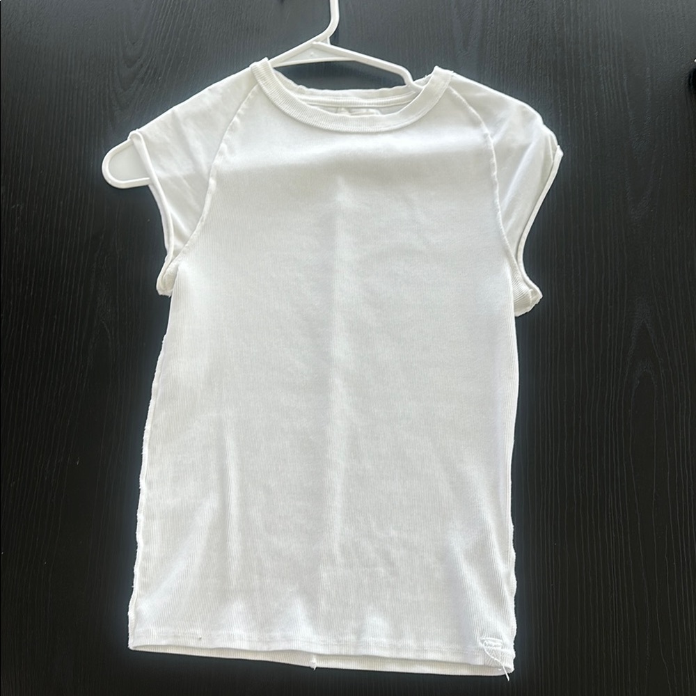 Free People Womens White Short Sleeve Tee